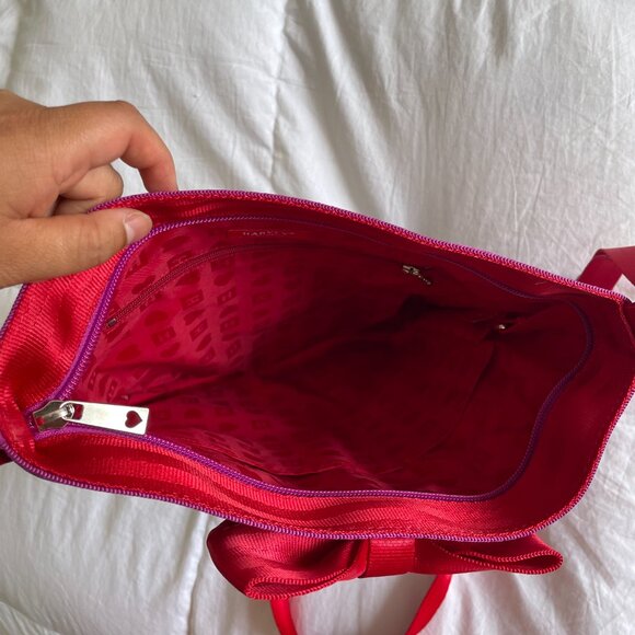 NWT HARVEYS (Holiday Edition) Merry & Bright Bow Purple Streamline Crossbody Bag - Picture 7 of 11